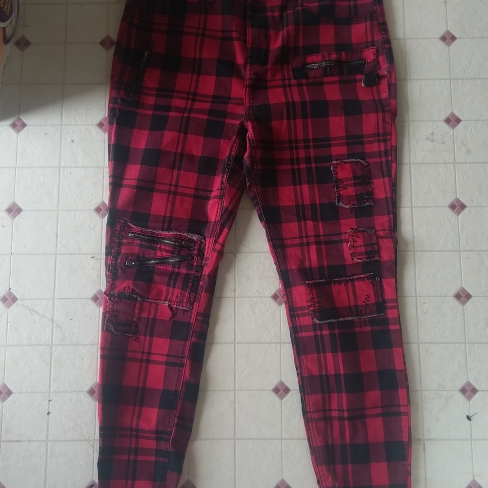 BlackHeart Plaid Skinny Jeans